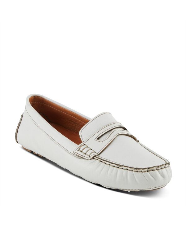 スプリングステップ レディース シューズ パンプス レザー Spring Step Audette Leather Moccasins with Removable Insole and Penny Keeper White ホワイト