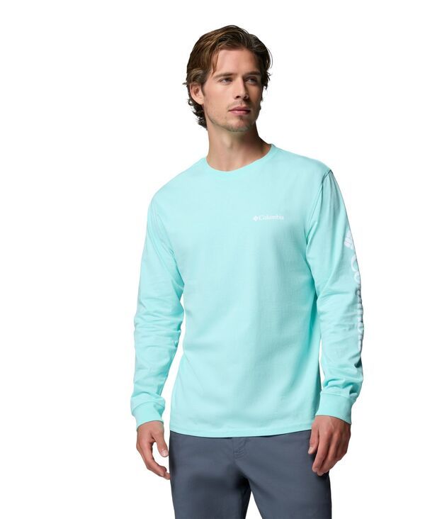 コロンビア メンズ トップス Tシャツ 長袖 グラフィック Columbia Mens Fundamental Graphic LongSleeve TShirt Powder Blue ブルー