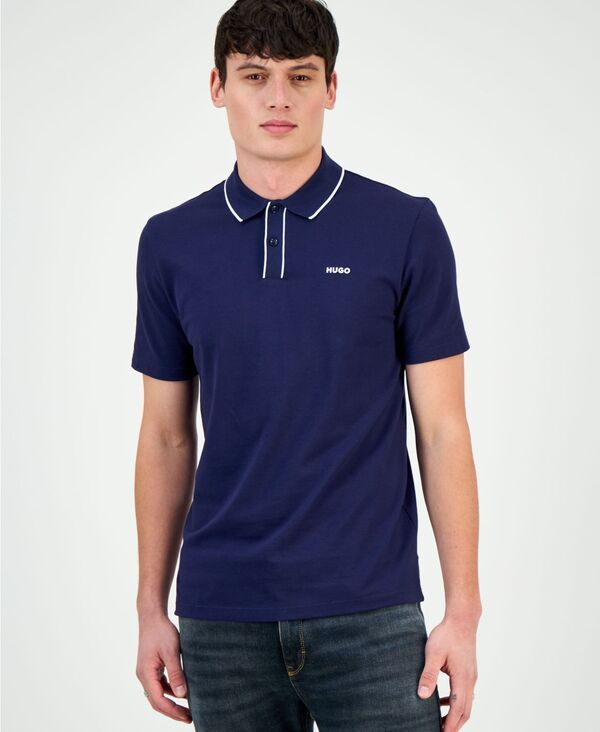 ヒューゴボス メンズ トップス ポロシャツ Hugo Boss Mens Dalombi ButtonPlacket Polo Shirt Navy ネイビー