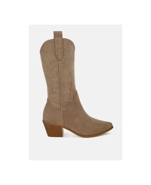 ロンドンラグ レディース シューズ ブーツ・レインブーツ London Rag Womens Maembroidery Detail Cowboy Boots Light beige ベージュ