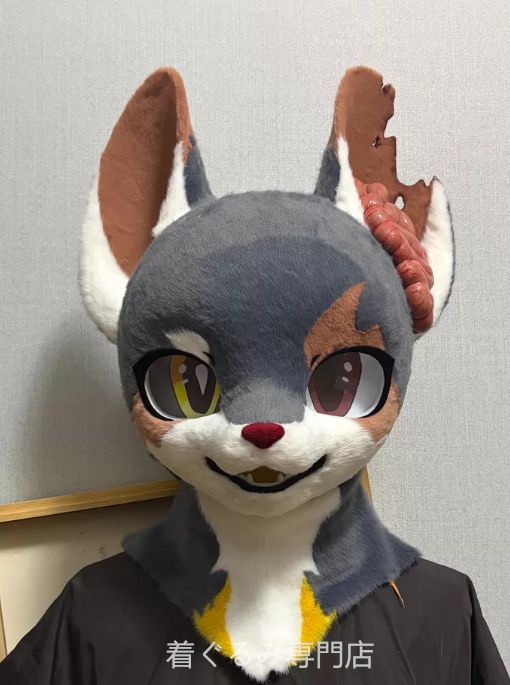 狼　犬　猫　着ぐるみ ヘッド全頭　ヘッド ケモノ ファースーツ ぬいぐるみ コスプレ コスチューム Kurumi 一点物 C11