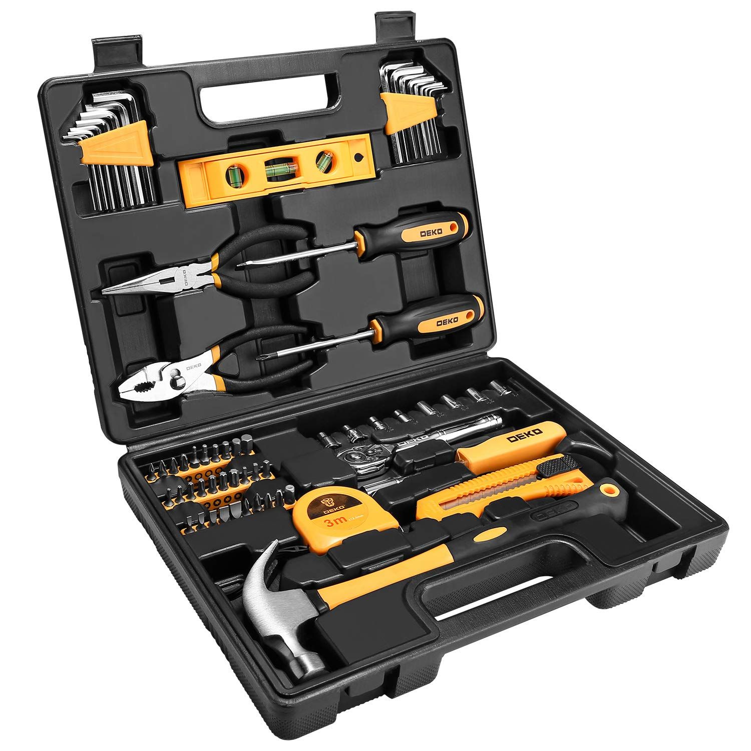 DEKO ホームツールセット 65点 工具セット DIYセット 作業工具セット 家具の組み立て 住まいのメンテナンス用 家庭用 DIYセット 日曜大工 修理道具セット 便利な収納ケース付きkoe a478ed50 5,168円