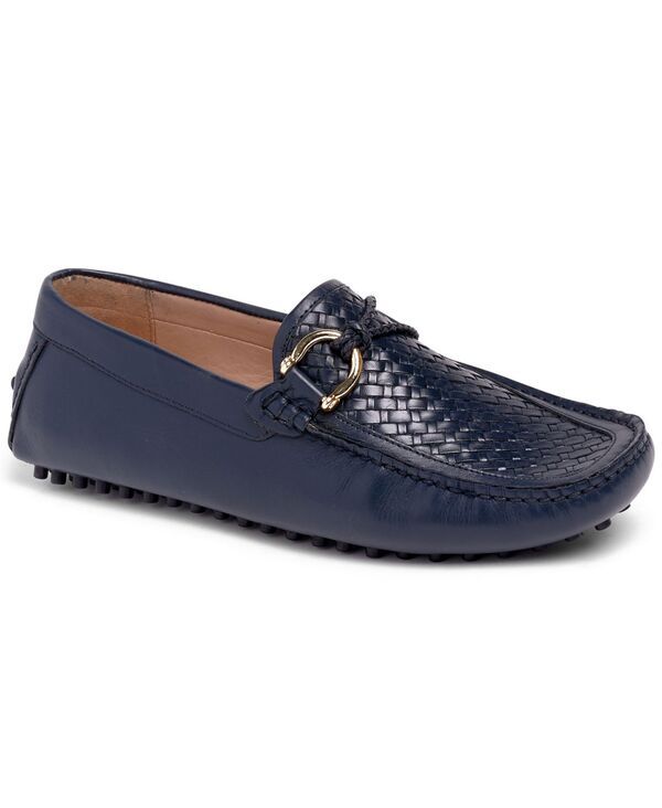 カルロスサンタナ メンズ シューズ スリッポン・ローファー レザー Carlos by Carlosantana Mens Malone Interweave Leather SlipOn Driving Loafers Navy Blue ネイビー