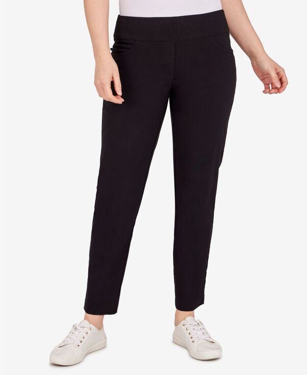 ルビーアールディー レディース ボトムス カジュアルパンツ プチ パンツ アンクル Ruby Rd Petite MidRise PullOn Straight Solar Millennium Tech Ankle Pants Black ブラック