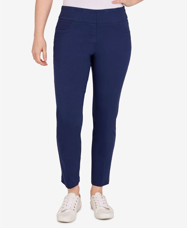 ルビーアールディー レディース ボトムス カジュアルパンツ プチ パンツ アンクル Ruby Rd Petite MidRise PullOn Straight Solar Millennium Tech Ankle Pants Navy ネイビー