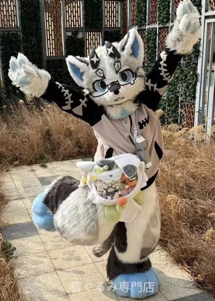 狼　犬　猫　着ぐるみ ヘッド全頭　ヘッド ケモノ ファースーツ ぬいぐるみ コスプレ コスチューム Kurumi 一点物 C13