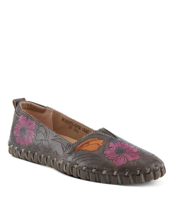 ラリティステ レディース シューズ パンプス フラワー柄 プラスサイズ フラワー LArtiste Womens Modesty Indoor Shoes with Plush Interior Etched Floral Detail Stretch Gor