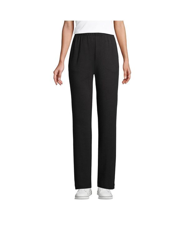 ランズエンド レディース ボトムス カジュアルパンツ プチ パンツ ニット Lands End Petite Sport Knit High Rise Elastic Waist Pants Black ブラック