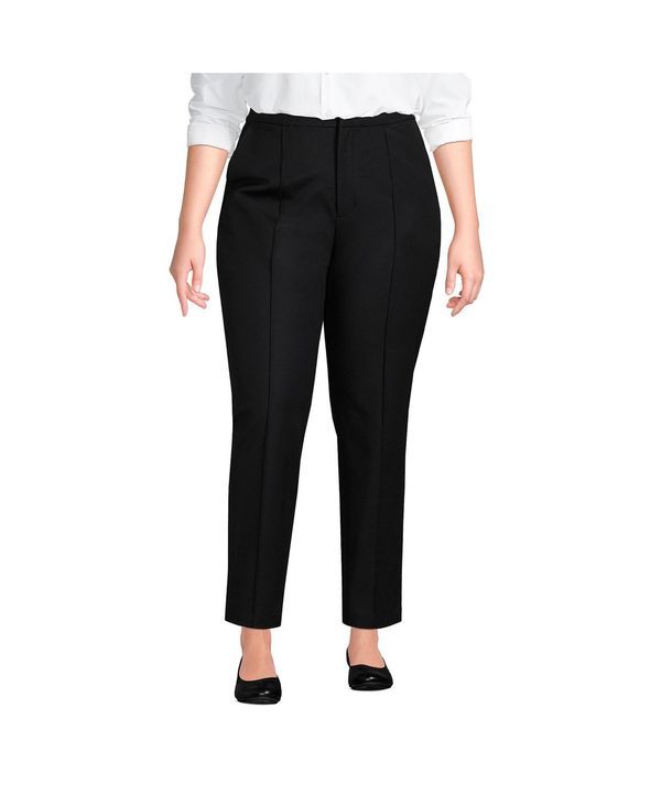 ランズエンド レディース ボトムス カジュアルパンツ プラスサイズ パンツ アンクル Lands End Plus Size High Rise Bi Stretch Pintuck Pencil Ankle Pants Black ブラック