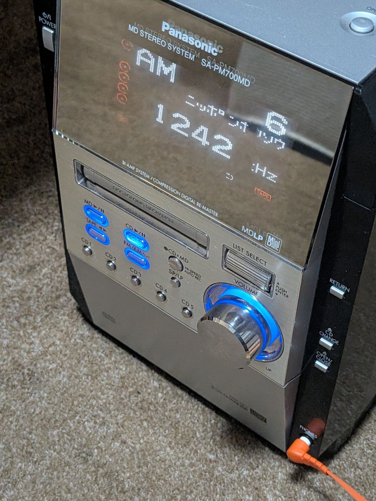 希少完動品】Panasonic SA-PM700MD CD5枚全曲再生OK/MDLP/カセット録再
