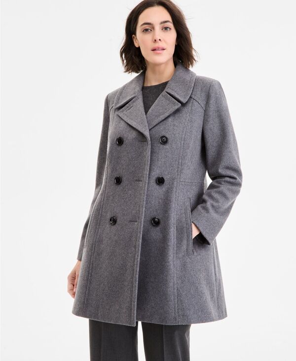 アンクライン レディース アウター ジャケット・ブルゾン コート Anne Klein Womens DoubleBreasted Peacoat PXXSXXL Med Grey グレー