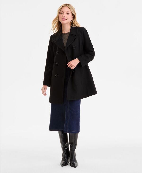 アンクライン レディース アウター ジャケット・ブルゾン コート Anne Klein Womens DoubleBreasted Peacoat PXXSXXL Black ブラック