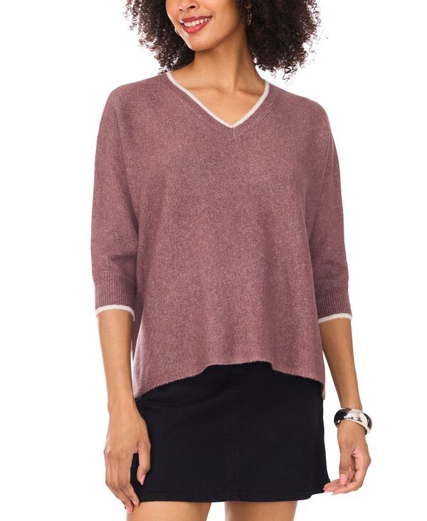 ヴィンスカムート レディース アウター ニット・セーター Vネック セーター Vince Camuto Womens VNeck 34Sleeve Sweater Cuddle