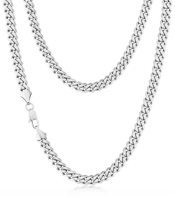 ローナ サットン メンズ アクセサリー ネックレス・チョーカー・ペンダントトップ Tシャツ レース Rhona Sutton Silver Miami Cuban 8MM Stainless Steel Chain Necklace Silver シルバー