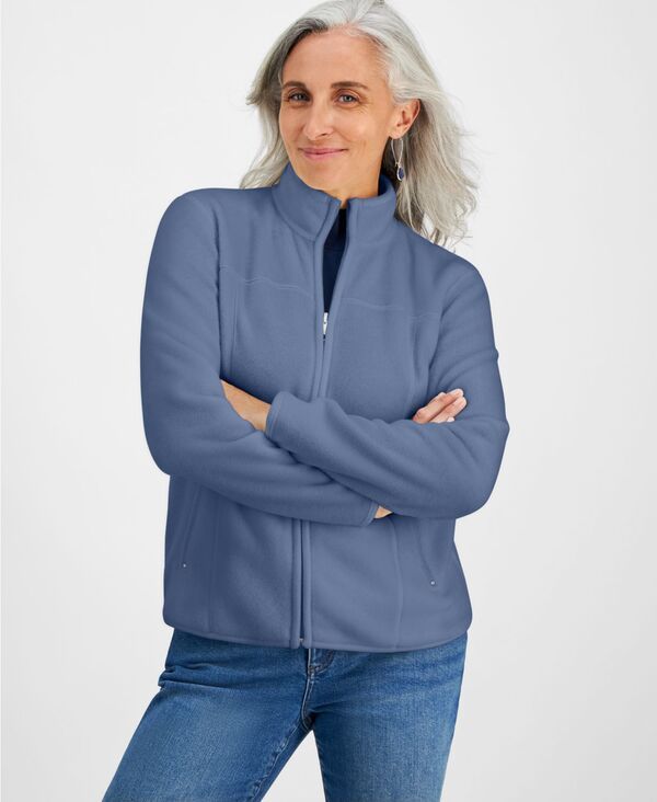 スタイルアンドコー レディース アウター ジャケット・ブルゾン プチ フリース ジャケット Style Co Petite Polar Fleece ZipFront Jacket Blue Anchor ブルー