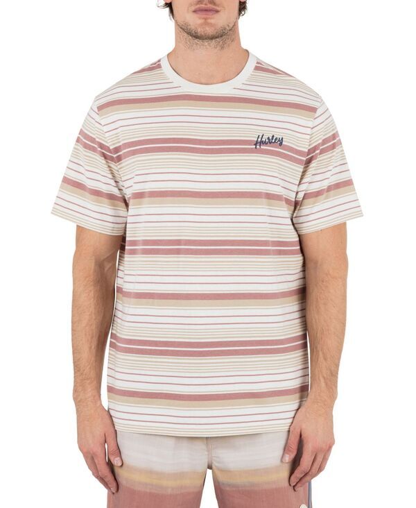 ハーレー メンズ トップス Tシャツ Hurley Mens Naturals Stripe Short Sleeve TShirt Phantom rose ストライプ