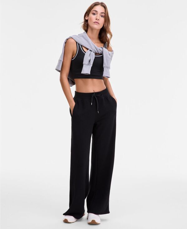イデオロギー レディース ボトムス カジュアルパンツ ワイドレッグ リブ ニット IDeology Womens Ribbed Knit Wide Leg Pants Black ブラック