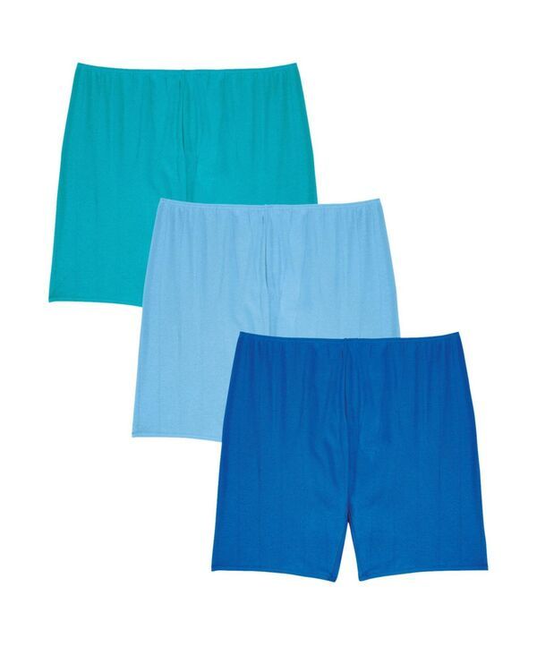 コンフォート チョイス レディース アンダーウェア パンツ プラスサイズ コットン Comfort Choice Plus Size Cotton Bloomer 3Pack Vibrant blue pack ブルー