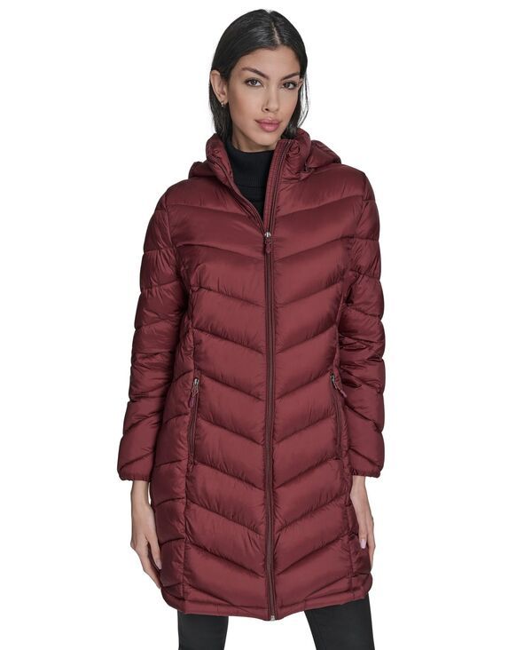 チャータークラブ レディース アウター ジャケット・ブルゾン コート Charter Club Womens Packable Hooded Puffer Coat Red Brick レッド