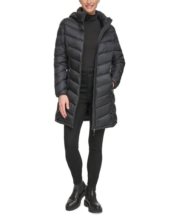 チャータークラブ レディース アウター ジャケット・ブルゾン コート Charter Club Womens Packable Hooded Puffer Coat Black ブラック