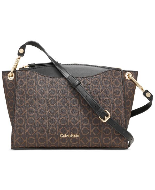 カルバンクライン レディース バッグ ショルダーバッグ Calvin Klein Garnet Adjustable Top Zipper Crossbody Brown Khk ブラウン