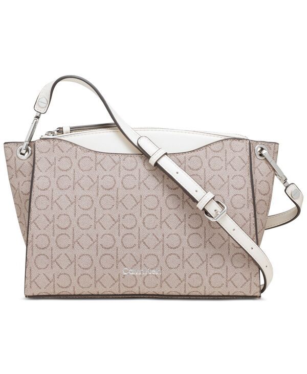 カルバンクライン レディース バッグ ショルダーバッグ Calvin Klein Garnet Adjustable Top Zipper Crossbody Taupe Whit トープ