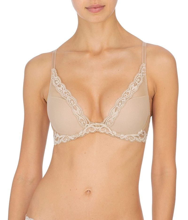 ナトリ レディース アンダーウェア ブラジャー Natori Feathers Contour Plunge Bra 730023 Cafe