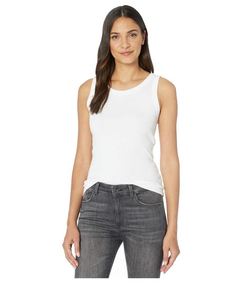 マイケルスターズ レディース トップス シャツ コットン Michael Stars Paloma 1x1 Cotton Wide Binding Tank Top White ホワイト