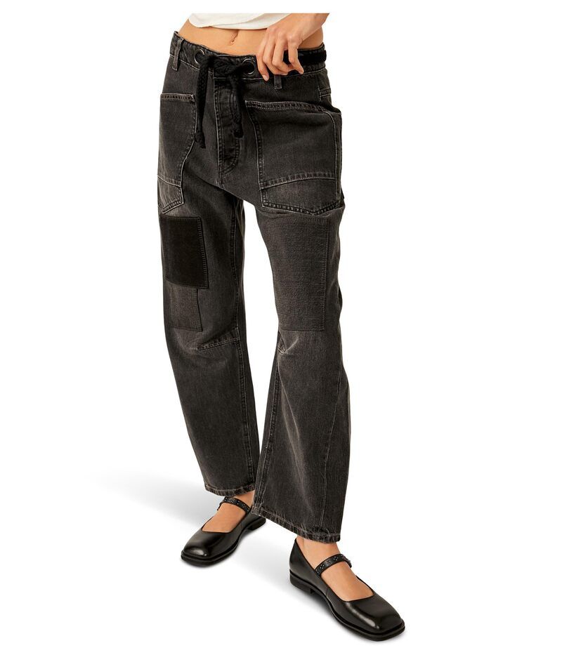 フリーピープル レディース ボトムス デニムパンツ Free People Moxie Low Slung PullOn Barrel Night Hawk 2