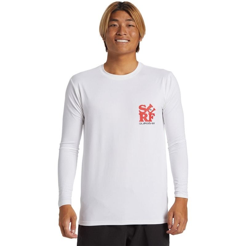 クイックシルバー メンズ トップス Tシャツ 長袖 Quiksilver Everyday Surf LongSleeve TShirt Mens WhiteBlack ホワイト