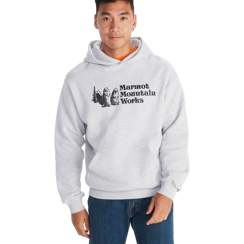 マーモット メンズ アウター パーカー・スウェット パーカー Marmot MMW Heavyweight Hoodie Mens Light Grey Heather グレー
