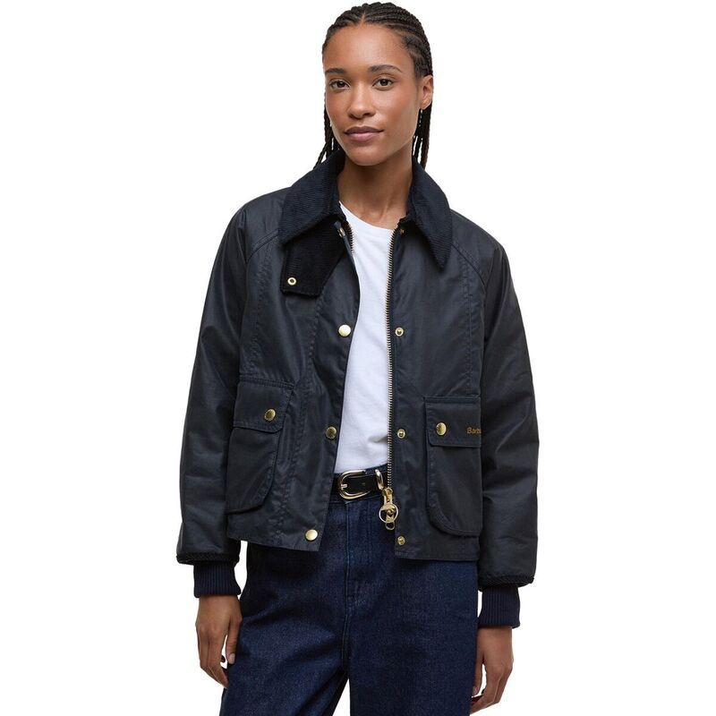 バブアー レディース アウター ジャケット・ブルゾン クロップド ジャケット Barbour Cropped Beadnell Wax Jacket Womens NavyClassic ネイビー