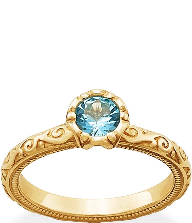 ジェームズ エイヴリー レディース アクセサリー 指輪 James Avery 14K Gold Cherished Birthstone Band Ring Blue Topaz ブルー