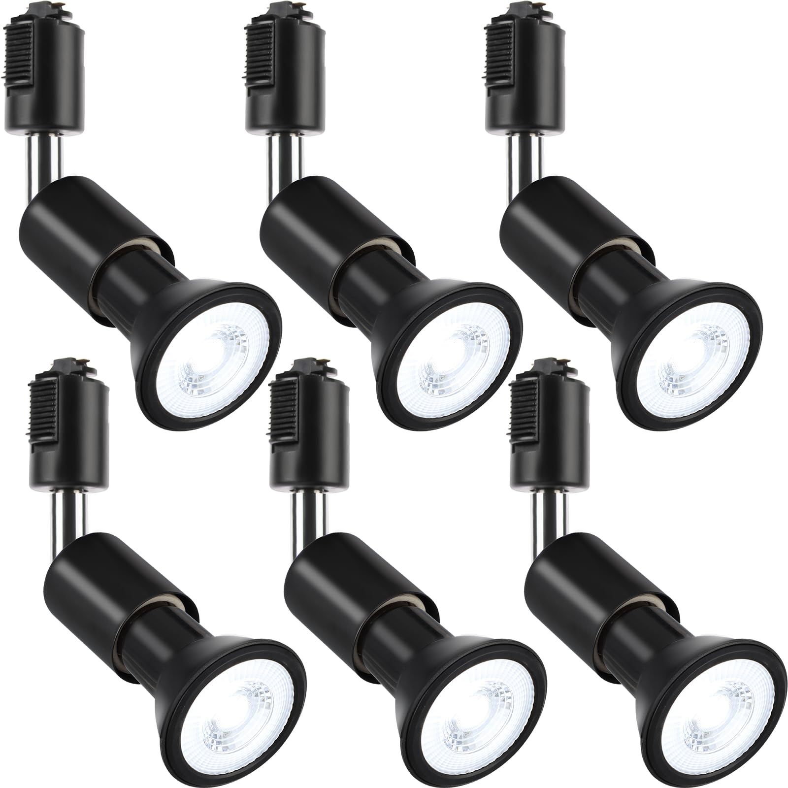 szbritelight スポットライト e26 ダクトレールライト 電球付き ダクトレール用照明器具 ライティングレール 照明 PAR20 レフ球型 ランプ付 LED電球+器具セット (ブラック, 昼光色 6個セット)(沖縄・離島の方不可) 3d128c6a