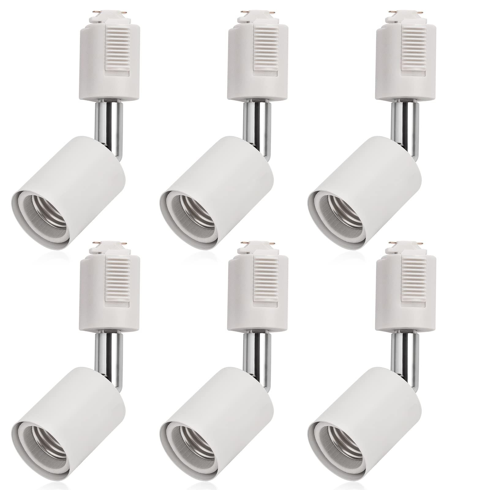 DiCUNO ライティングバー用スポットライト E26口金 配線ダクトレール用器具 ライティングレール LED対応 ホワイト 6個セット （電球なし）(沖縄・離島の方不可) 23a12000