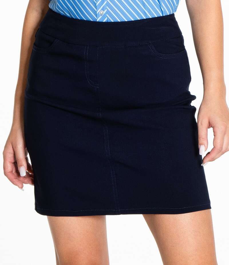 スポットハーレー レディース ボトムス スカート Sport Haley Slimsation PullOn Solid Skort Navy ネイビー