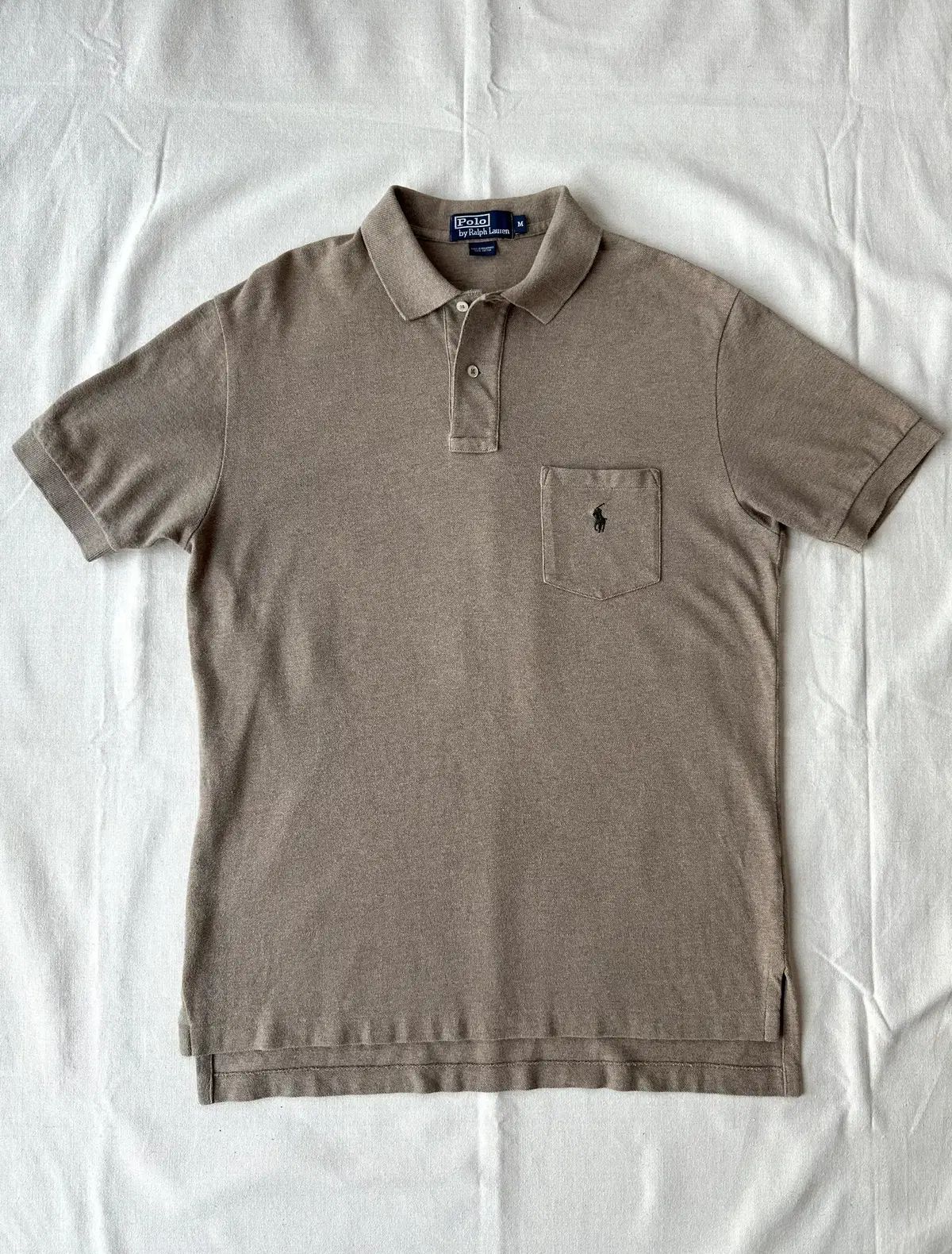 ポロラルフローレン ベージュ ポケット カラーTシャツ M