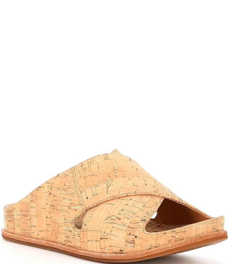 コークイーズ レディース シューズ パンプス サンダル KorkEase Tutsi Cork Crossband Slide Sandals Gold Cork ゴールド
