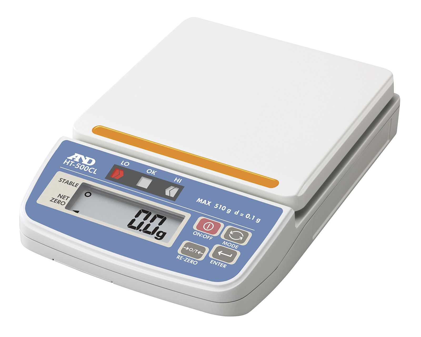 新品 A&D コンパレータライト付きデジタルはかり HT-500CL ≪ひょう量:510g 最小表示:0.1g 皿寸法:132(W)*130(D)mm 一般校正付≫ ※計量法準拠製品