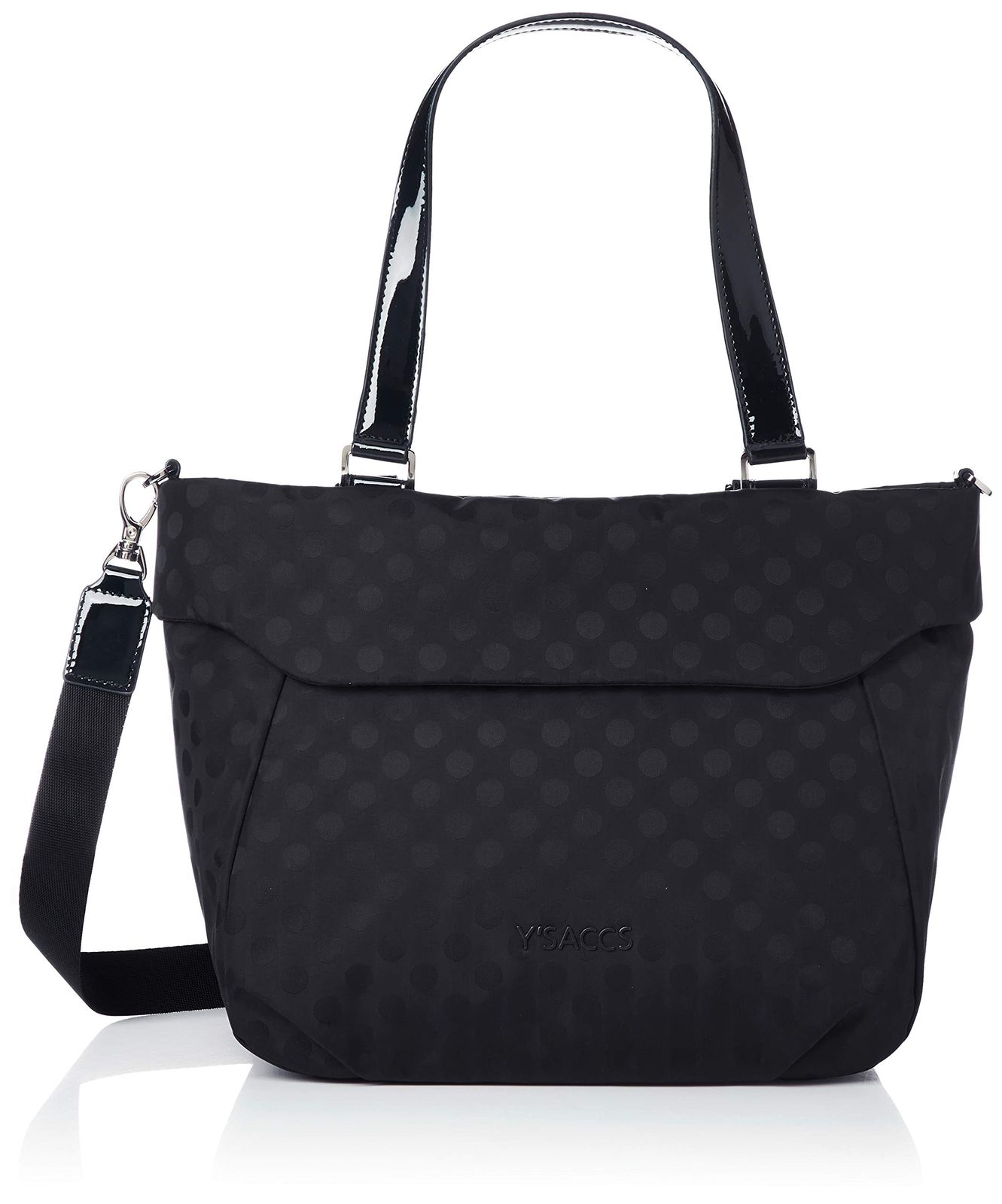 新品 [イザック] Polka Dots 口折れ2wayトート Sサイズ Y92-11-02 ブラック