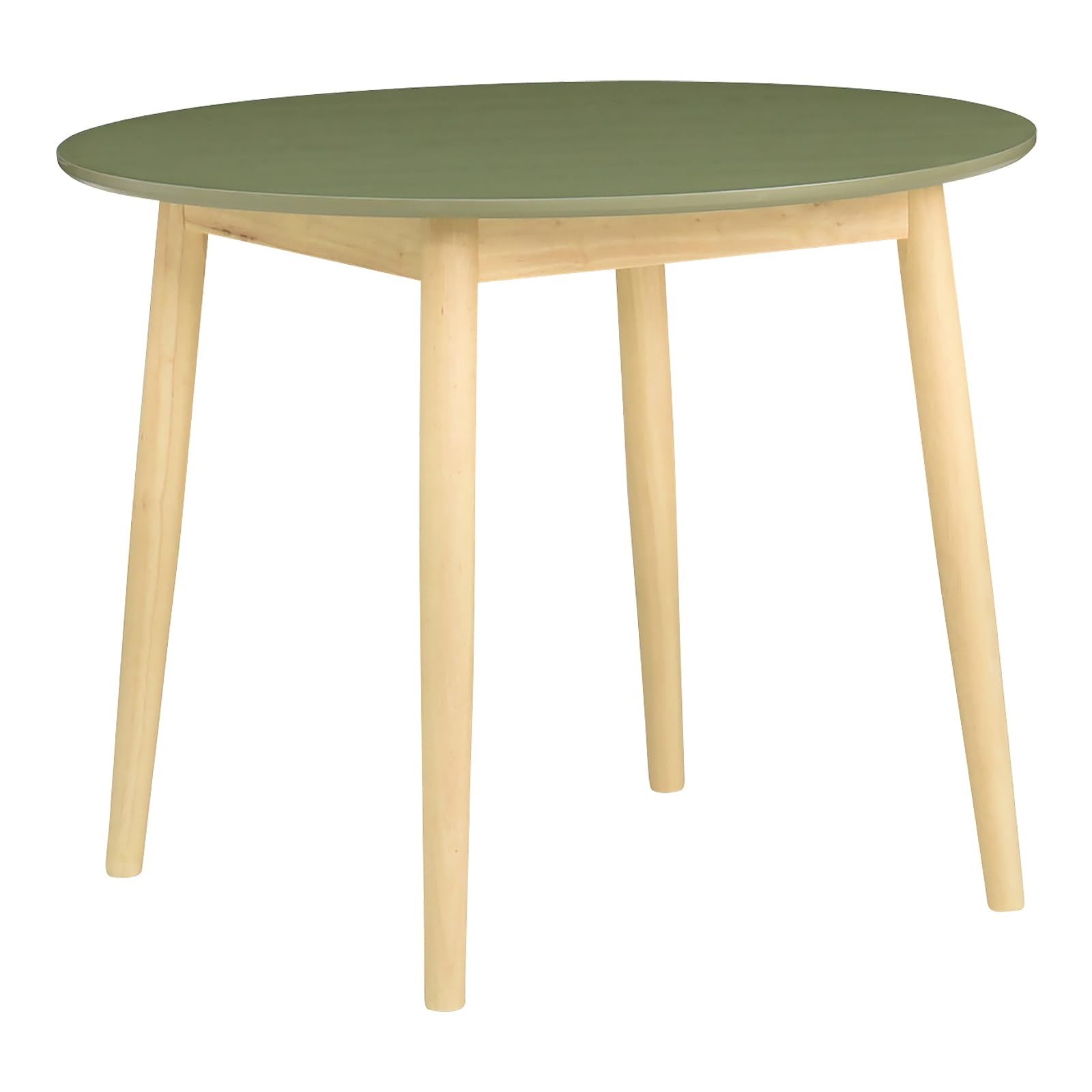 新品 タマリビング(Tamaliving) ダイニングテーブル ジョイフル [テーブル単品] 幅90cm(丸型) 2人掛け グリーン/ナチュラル 50006203