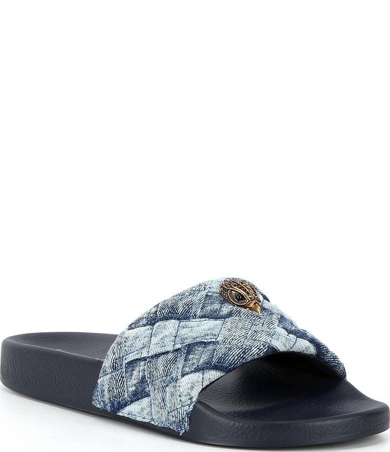 カートジェイガーロンドン レディース シューズ パンプス サンダル キルティング デニム Kurt Geiger London Meena Quilted Denim Pool Slide Sandals Denim デニム