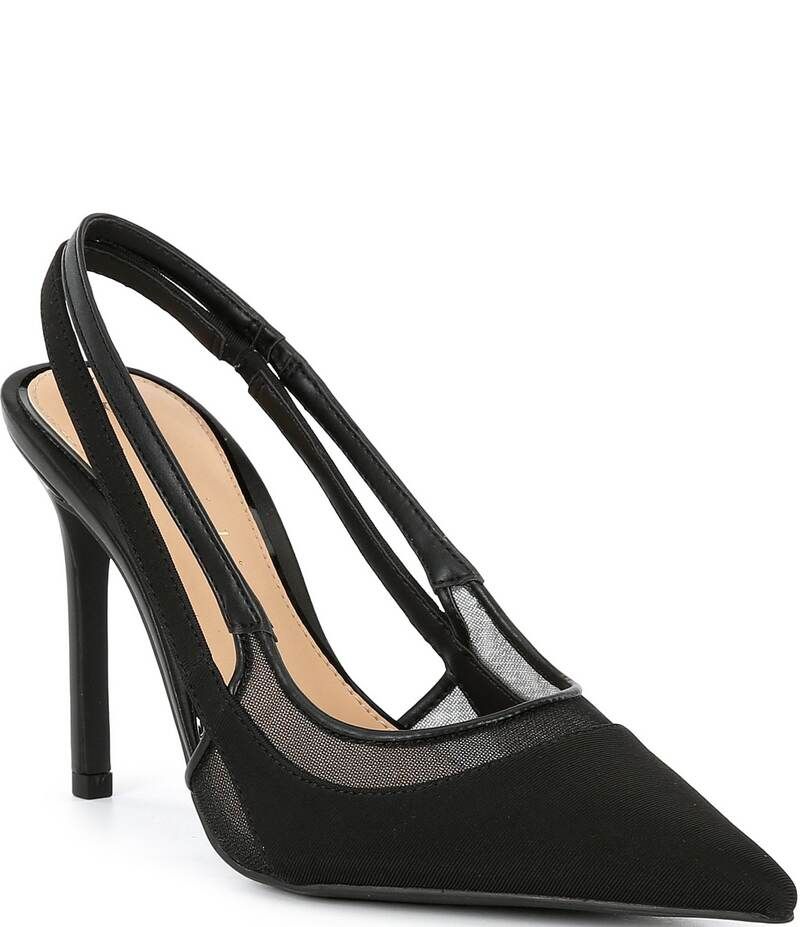 ジャンビニ レディース シューズ ヒール メッシュ Gianni Bini Shara Neoprene Mesh Detail Slingback Pumps Black ブラック