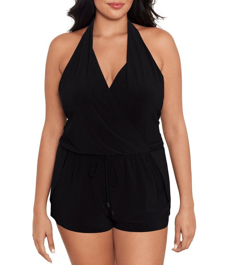 マジックスーツ レディース トップス ワンピース プラスサイズ ロンパース Magicsuit Plus Size Solid Bianca OnePiece Control Fit Swimsuit Romper Black ブラック