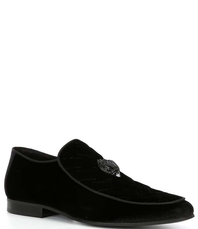 カートジェイガーロンドン メンズ シューズ スリッポン・ローファー キルティング ベルベット ローファー Kurt Geiger London Mens Hugh Quilted Velvet Drenched Slip On Loafers Charcoal
