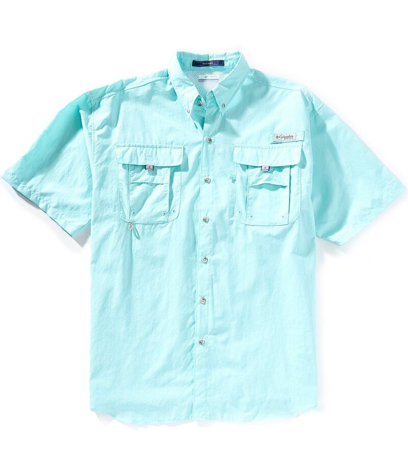 コロンビア メンズ トップス シャツ トール 半袖 Columbia PFG Big Tall Bahama II Solid ShortSleeve Woven Shirt New Gulf Stream