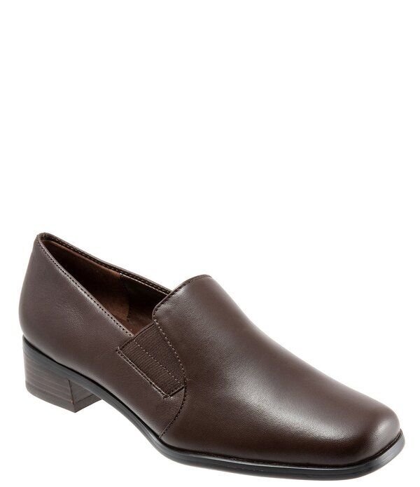 トロッターズ レディース シューズ スリッポン・ローファー レザー ヒール Trotters Ash Leather Block Heeloafers Navy ネイビー