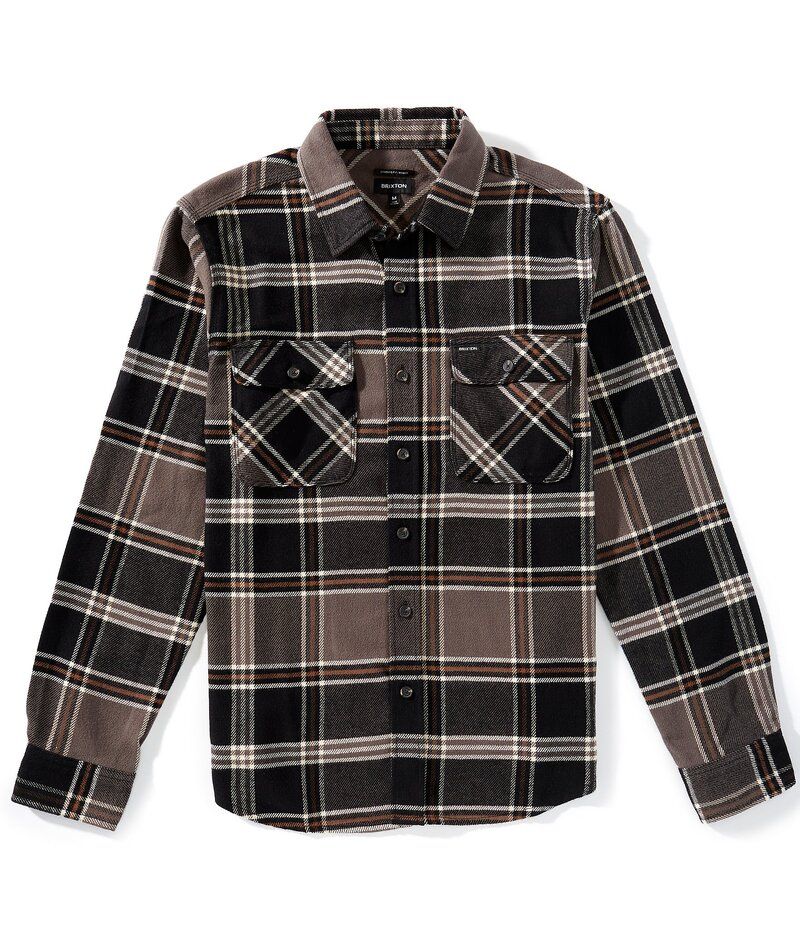 ブリクストン メンズ トップス シャツ Brixton Large Plaid Long Sleeve Yarn Dyed Flannel Shirt BlackCharcoalPinecone ブラック