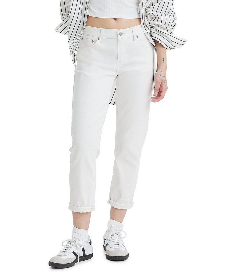 リーバイス レディース ボトムス デニムパンツ ストレート ジーンズ LevisRAlt 25 Mid Rise Boyfriend Crop Straight Leg Jeans Simply White ホワイト