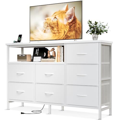 AODK タンス チェスト コンセント付き 幅132×奥行30×高さ90cm テレビ台
